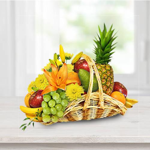 Mouth-Watering Basket of Fresh Fruits