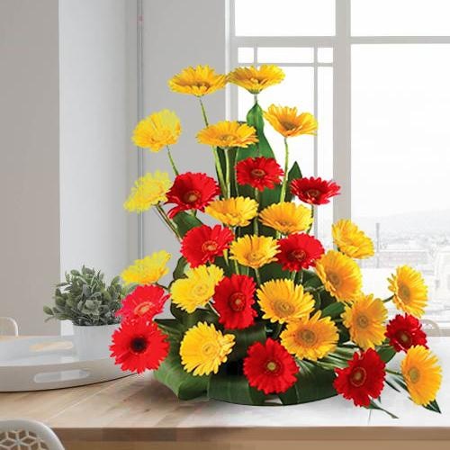 Beautiful 30 Assorted Gerberas Arrangement