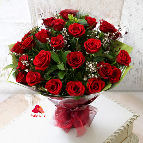 24 Exclusive Red Dutch Roses Bouquet