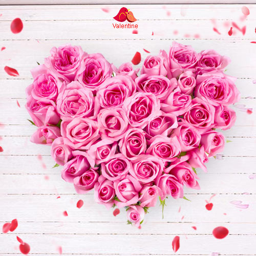 Pink Heart Shaped Arrangements