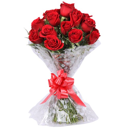 Elegant Red Roses Bunch