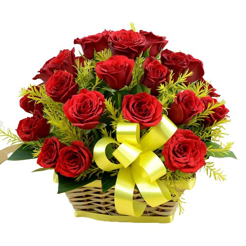 Incredible Red Roses Basket