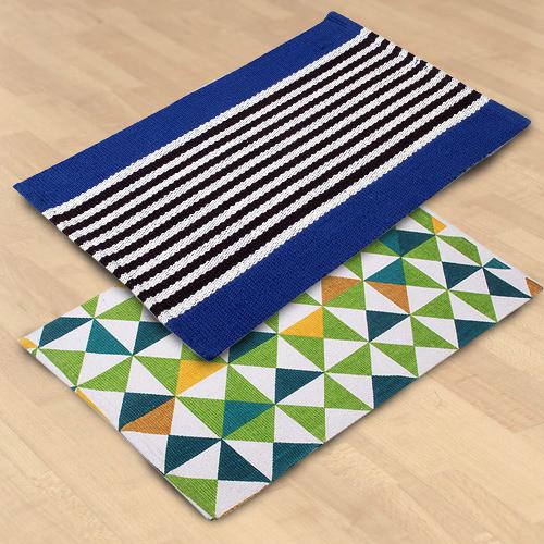 Soothing Set of 2 Modern Cotton Printed Rug