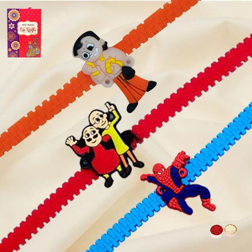 Exclusive Chota Bheem Motu Patlu n Spider Man Cartoon Rakhi to Agra, India Exclusive Chota Bheem Motu Patlu n Spider Man Cartoon Rakhi to Agra, India