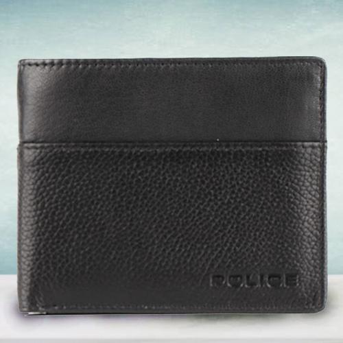 Exquisite Mens Leather Wallet in Black from Police