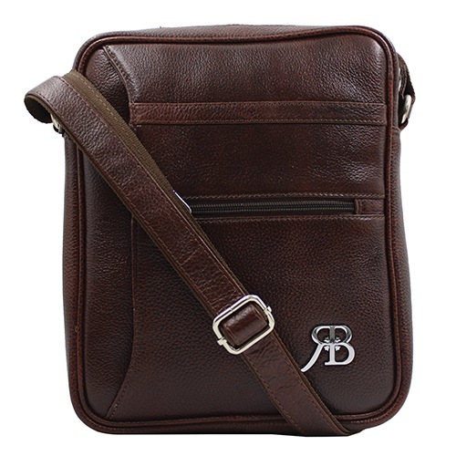 Dark Brown Leather Casual Sling Bag for Men