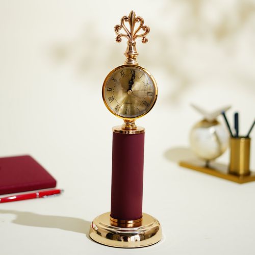 Timeless Tempus Leather Desk Clock