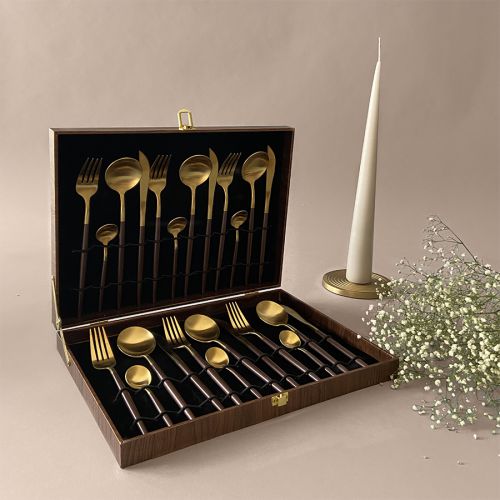 Timeless 24 piece Gold Dinnerware Set