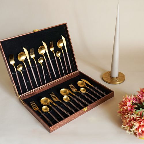 Elegant Coffee Gold Cutlery Collection