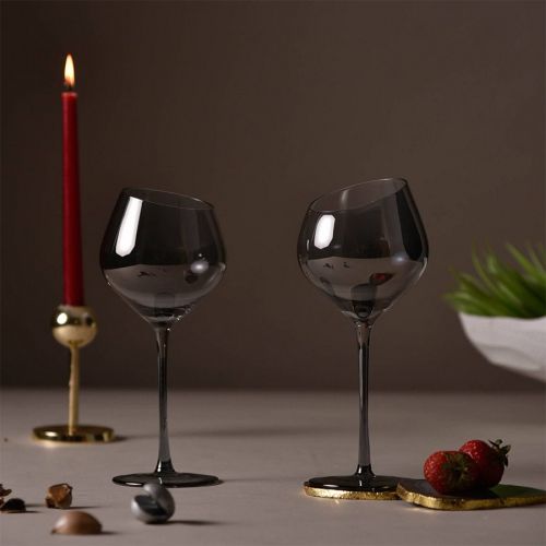 Smokey  N  Slanting Wine Glass Set