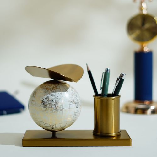 Desk Decor  Globe with Pen Stand