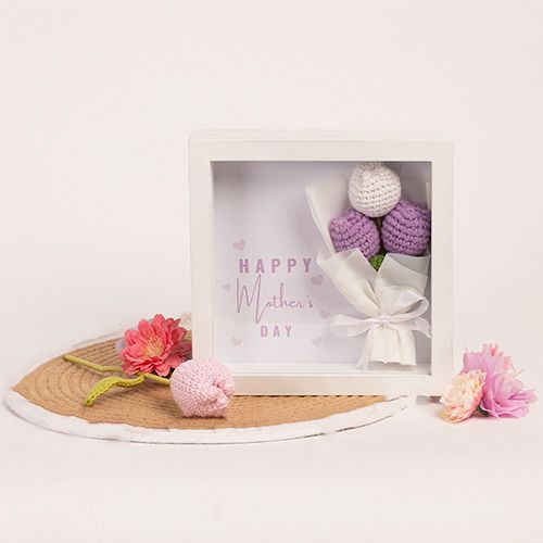 Lovely Mothers Day Crochet Tulip Frame Gift