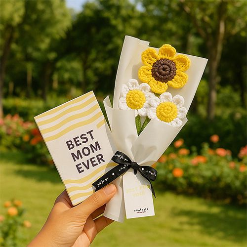 Adorable Mothers Day Crochet Sunflower N Chocolate