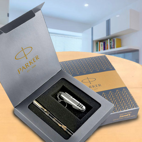 Stylish Parker Beta Millenium GT Ball Point Pen with Swiss Knife Gift