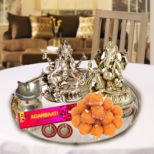 Silver Laxmi Puja Hamper