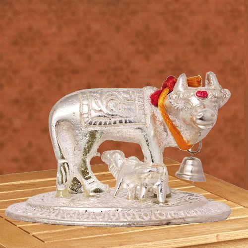 Wonderful Kamdhenu Cow N Calf Idol for Pooja