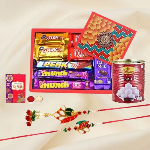 Couple Rakhi with Chocolaty Add-ons