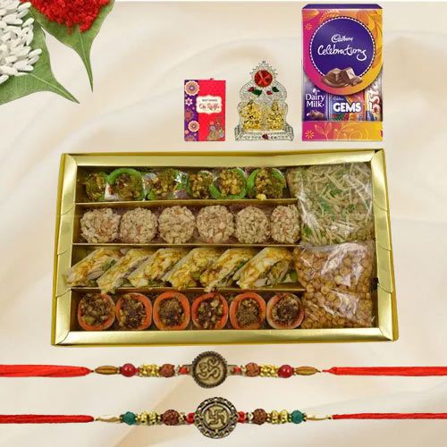 Auspicious Rakhi N Sweets Hamper