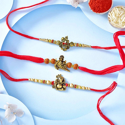 Elegant Ganesha Rakhi Set