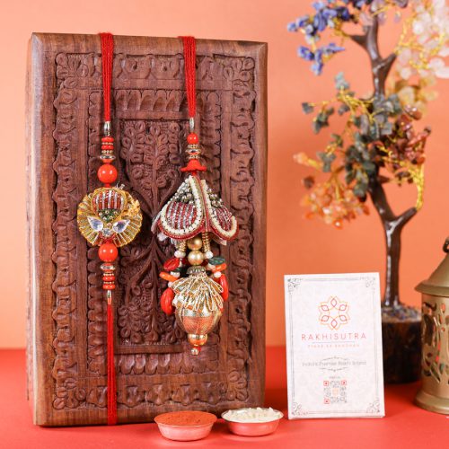Trendy Bhai Bhabi Rakhi Set