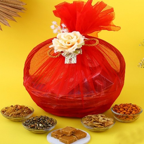 Tasty Mithai with Snacks N Green Tea Hamper