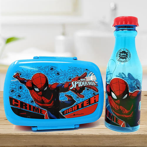 Amazing Spiderman Canteen Set of Water Bottle n Tiffin
