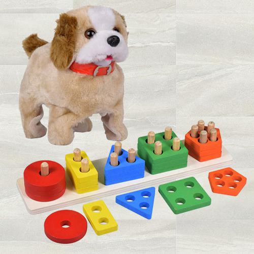 Exclusive Five Column Blocks N Back Flip Jumping Dog
