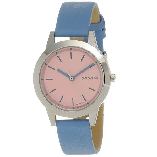 Dashing Sonata Splash Analog Pink Dial Womens Watch