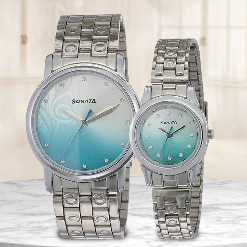 Exclusive Sonata Analog Couple Watch to Agra India